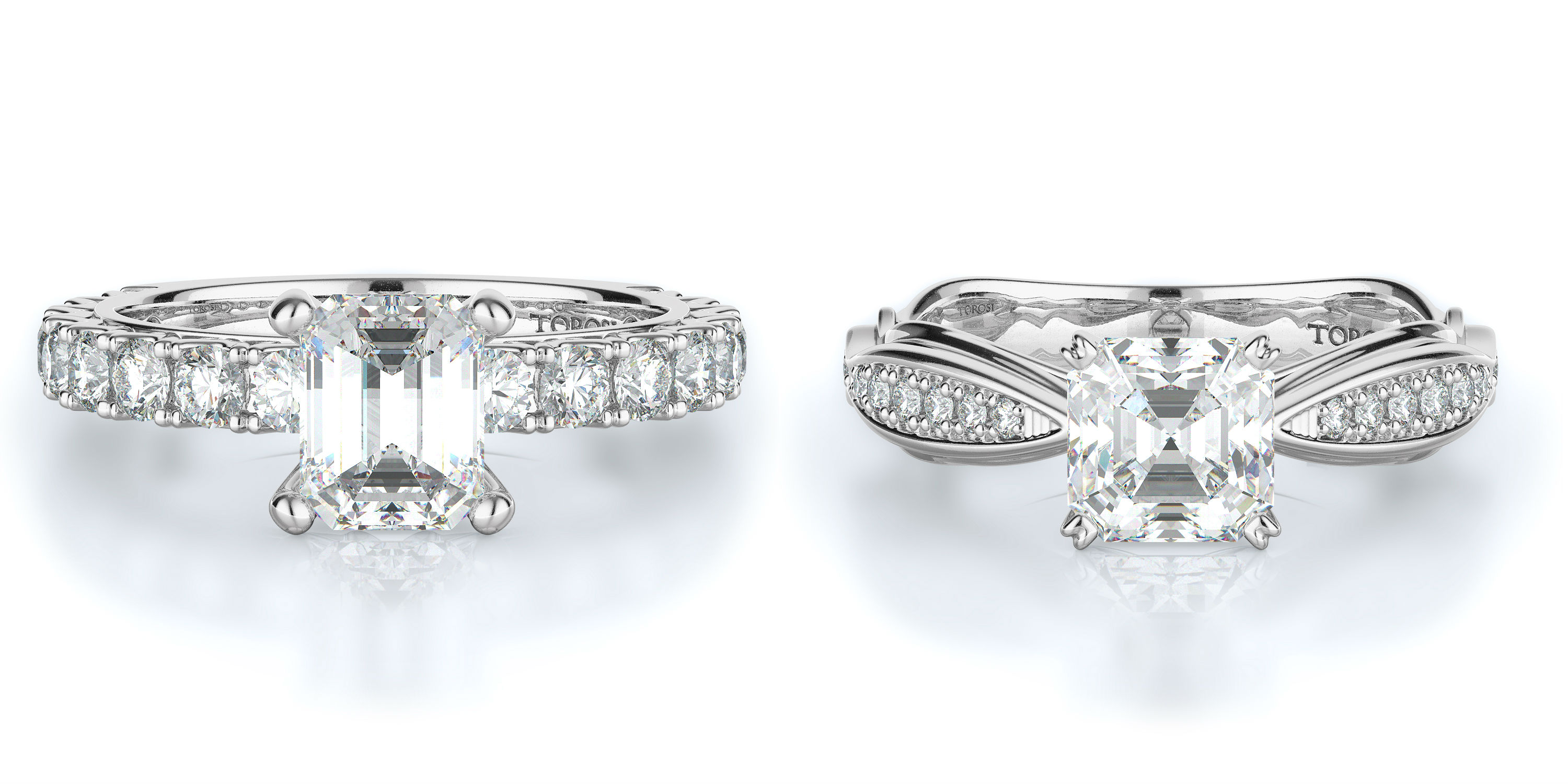 Asscher Cut Engagement Rings Torosi