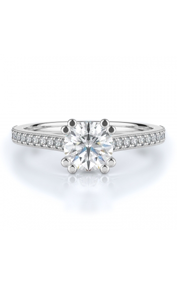 Sidestone Style Diamond Engagement ring 
(Center Diamond Not Included)