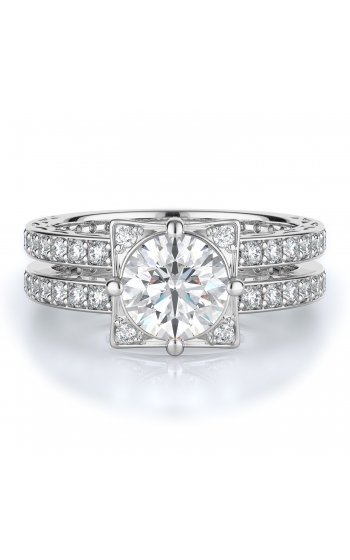 Sidestone Style Diamond Engagement ring 
(Center Diamond Not Included)