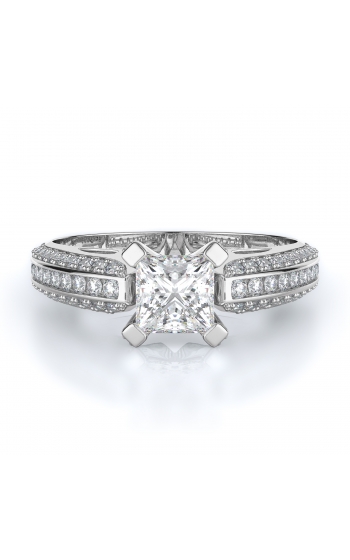 Sidestone Style Diamond Engagement ring 
(Center Diamond Not Included)