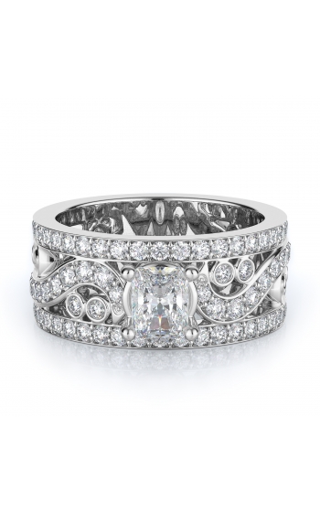 Sidestone Style Diamond Engagement ring 
(Center Diamond Not Included)