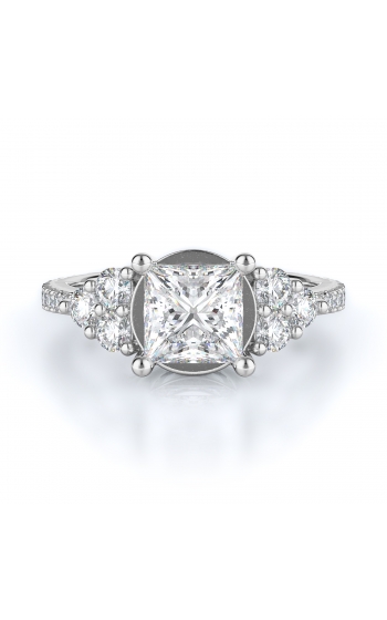 Sidestone Style Diamond Engagement ring 
(Center Diamond Not Included)