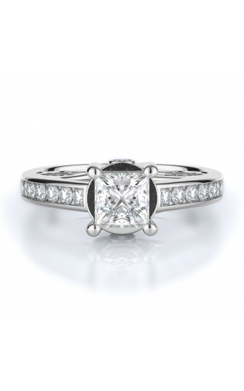 Sidestone Style Diamond Engagement ring 
(Center Diamond Not Included)