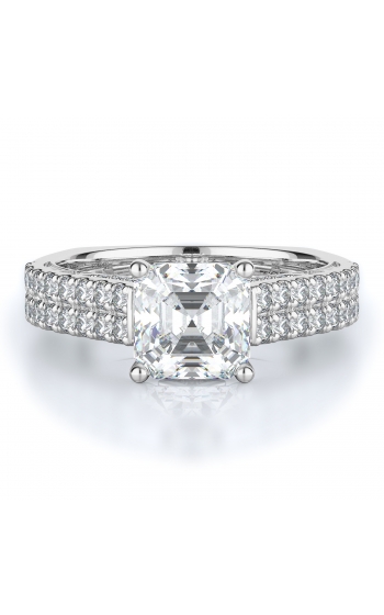 Sidestone Style Diamond Engagement ring 
(Center Diamond Not Included)