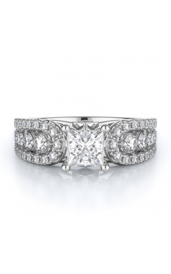 Sidestone Style Diamond Engagement ring 
(Center Diamond Not Included)