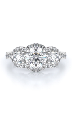 Three Stone Style Diamond Engagement Ring 
(Center Diamond Not Included)