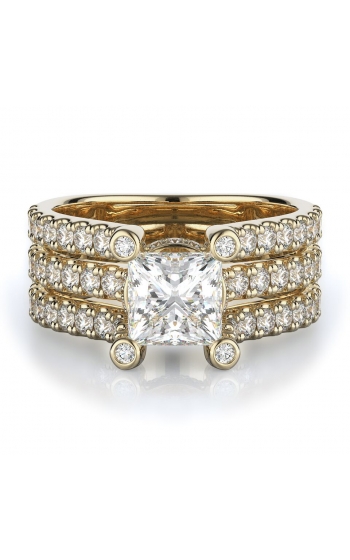 Sidestone Style Diamond Engagement ring 
(Center Diamond Not Included)