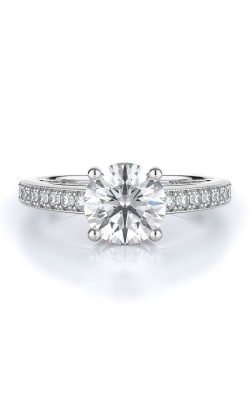 Sidestone Style Diamond Engagement Ring 
(Center Diamond Not Included)