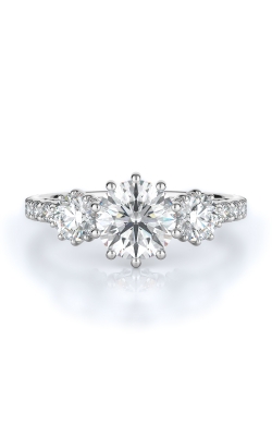 Three Stone Style Diamond Engagement Ring 
(Center Diamond Not Included)