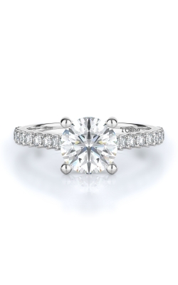 Sidestone Style Diamond Engagement Ring 
(Center Diamond Not Included)