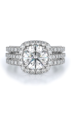 Halo Style Diamond Engagement Ring 
(Center Diamond Not Included)