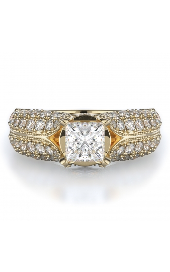 Sidestone Style Diamond Engagement ring 
(Center Diamond Not Included)