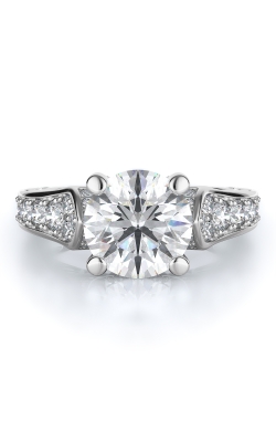 Sidestone Style Diamond Engagement Ring 
(Center Diamond Not Included)