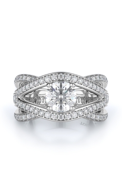 Sidestone Style Diamond Engagement Ring 
(Center Diamond Not Included)