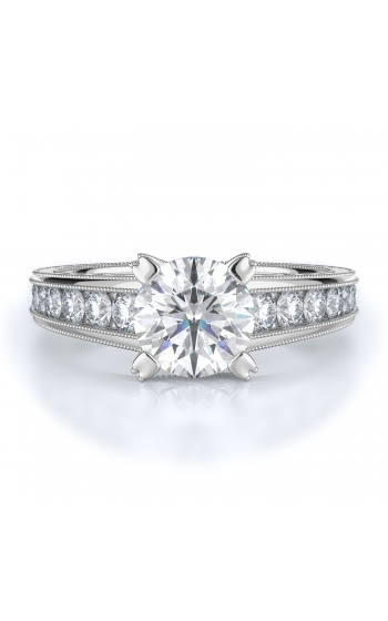 Sidestone Style Diamond Engagement ring 
(Center Diamond Not Included)