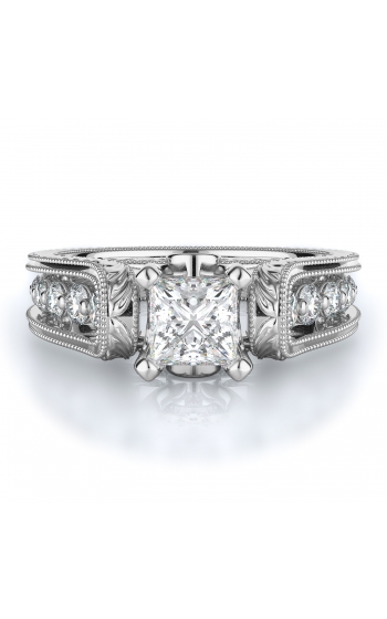 Sidestone Style Diamond Engagement ring 
(Center Diamond Not Included)